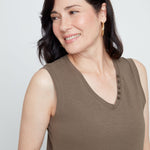 Renuar Cotton Comfort Tank | Khaki - Juli's Wearable Art
