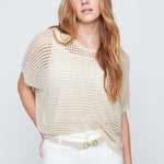 Renuar Crochet Knit Top with Gold Thread - Juli's Wearable Art