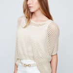 Renuar Crochet Knit Top with Gold Thread - Juli's Wearable Art