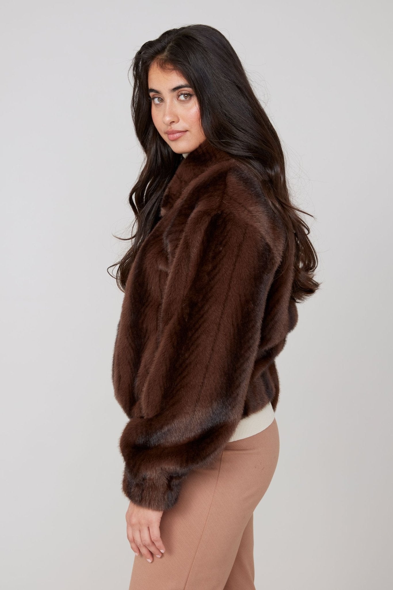Renuar Faux Fur Chocolate Brown Jacket - Juli's Wearable Art