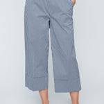 Renuar Gingham Cropped Pants | Indigo - Juli's Wearable Art