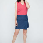 Renuar Knit Denim Skort | Blue - Juli's Wearable Art