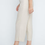Renuar Layla Fit Foiled Linen Blend Crop Pants | Gold - Juli's Wearable Art