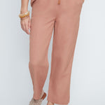 Renuar Layla Fit Linen Blend Crop Pants | Mocha - Juli's Wearable Art