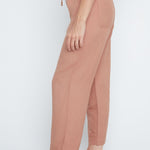 Renuar Layla Fit Linen Blend Crop Pants | Mocha - Juli's Wearable Art