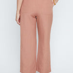 Renuar Layla Fit Linen Blend Crop Pants | Mocha - Juli's Wearable Art