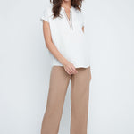 Renuar Linen Blend Top | Crème - Juli's Wearable Art