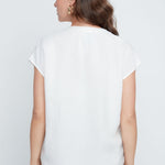 Renuar Linen Blend Top | Crème - Juli's Wearable Art