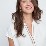 Renuar Linen Blend Top | Crème - Juli's Wearable Art
