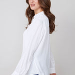 Renuar Lux Silky Collared Blouse – Crème - Juli's Wearable Art