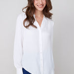 Renuar Lux Silky Collared Blouse – Crème - Juli's Wearable Art