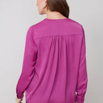 Renuar Lux Silky Woven Blouse – Plum - Juli's Wearable Art