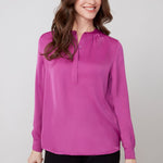 Renuar Lux Silky Woven Blouse – Plum - Juli's Wearable Art