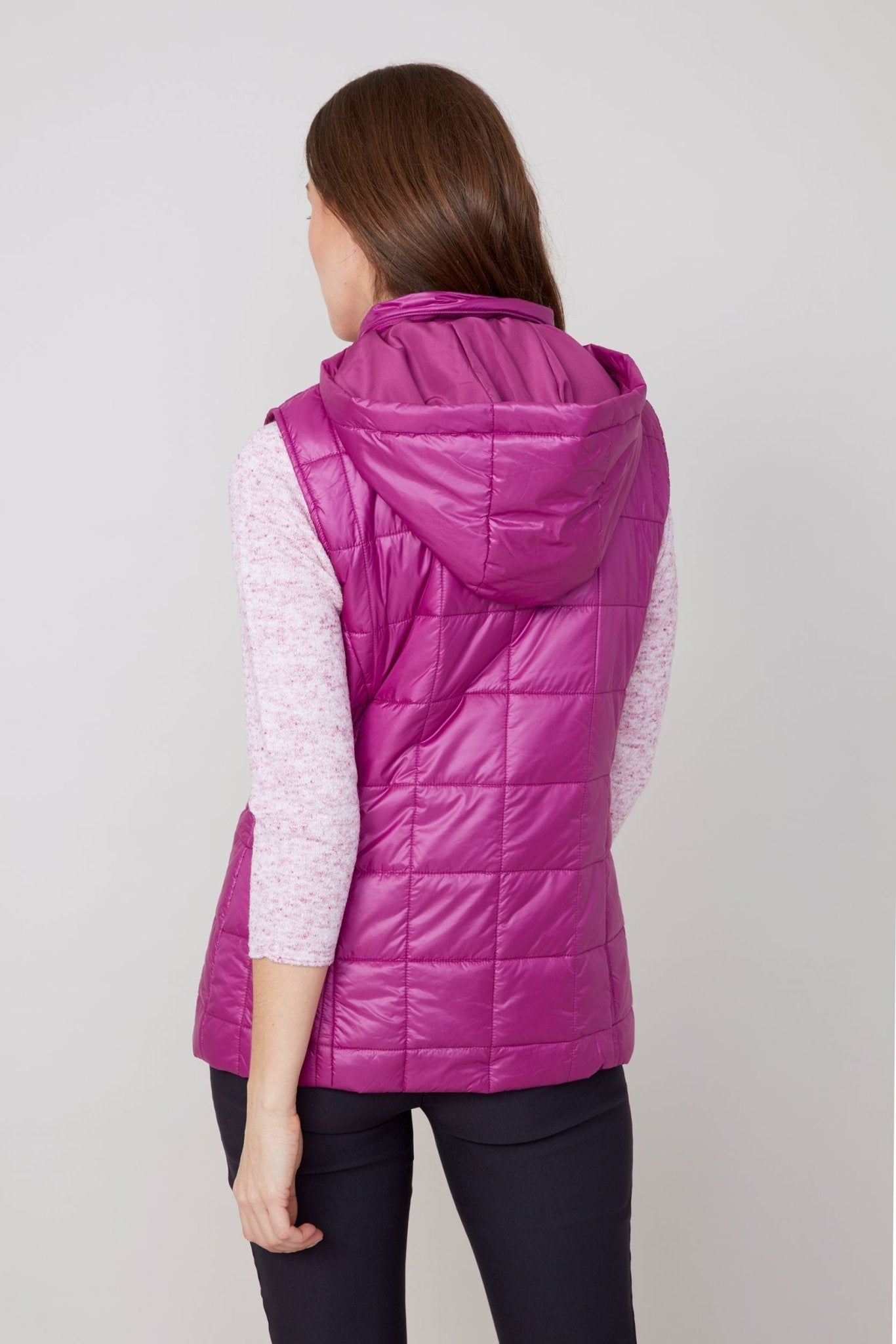 Renuar Luxe Quilt Woven Vest – Plum - Juli's Wearable Art