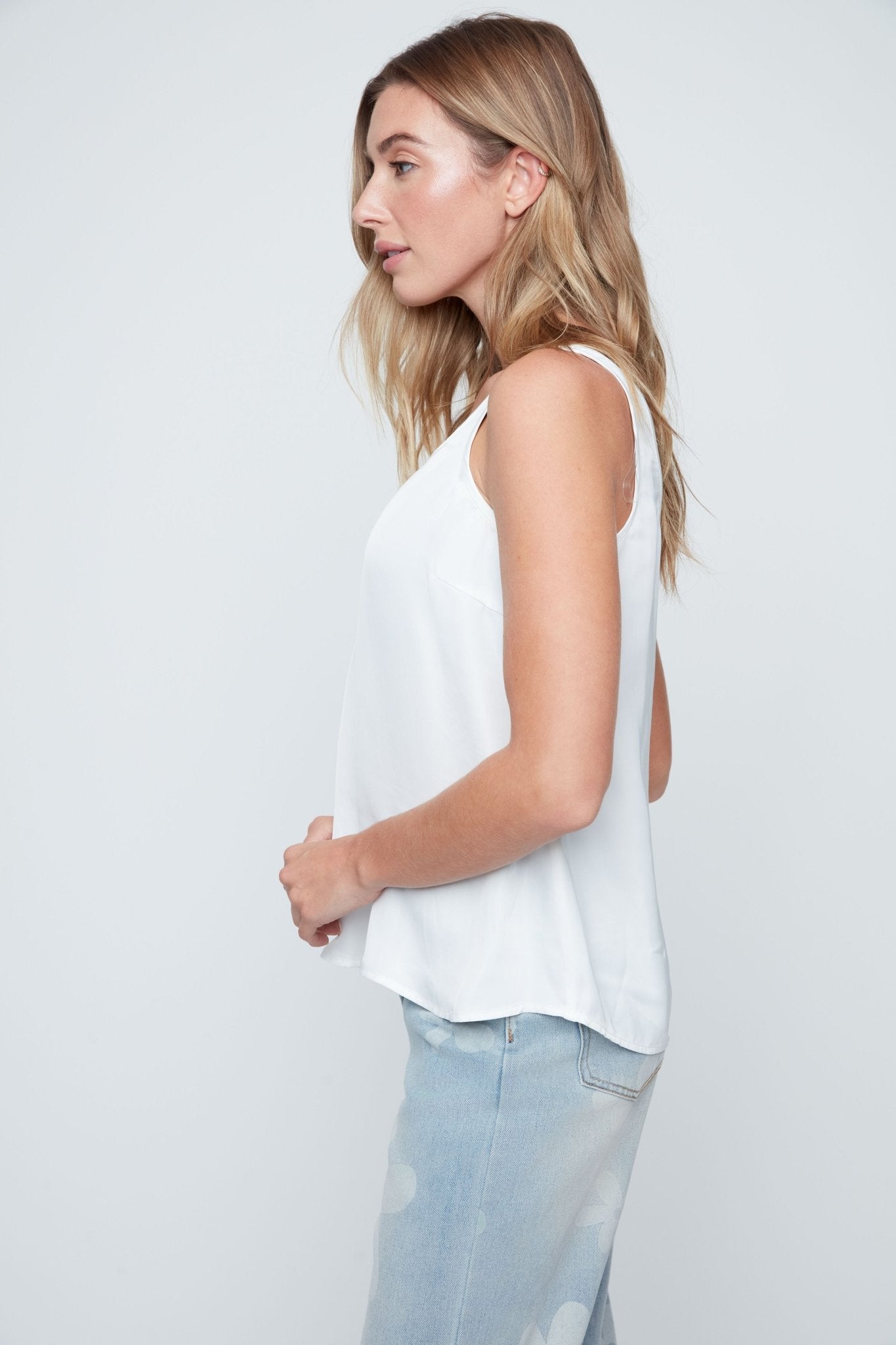 Renuar Luxe Satin Tank | Crème - Juli's Wearable Art