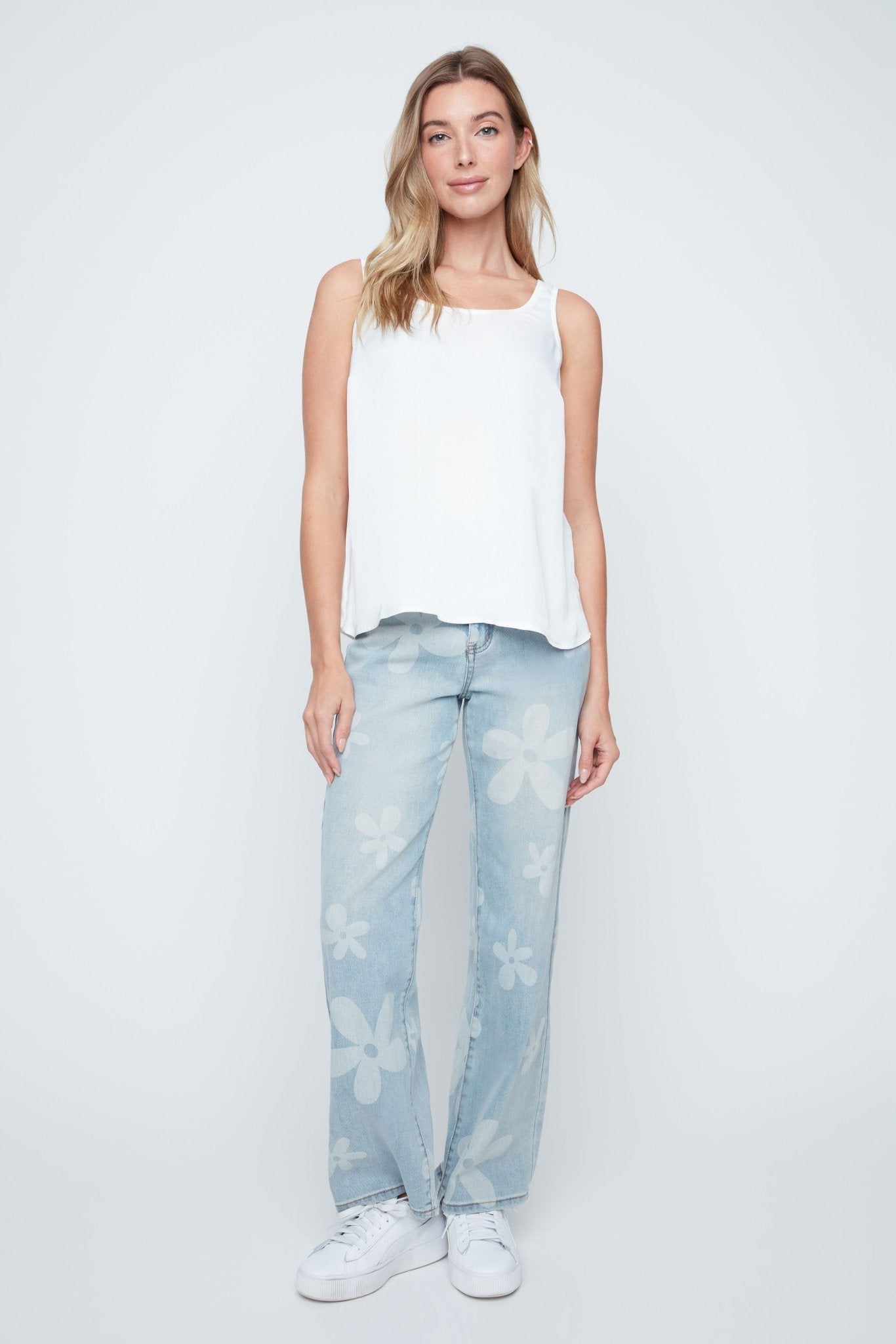 Renuar Luxe Satin Tank | Crème