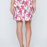 Renuar Printed Woven Skort | Orchid Combo - Juli's Wearable Art