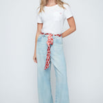 Renuar Satin Belt with Red Lips - Juli's Wearable Art