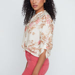 Renuar Soft Light Floral Print Blouse | Peaches Combo - Juli's Wearable Art