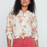 Renuar Soft Light Floral Print Blouse | Peaches Combo - Juli's Wearable Art