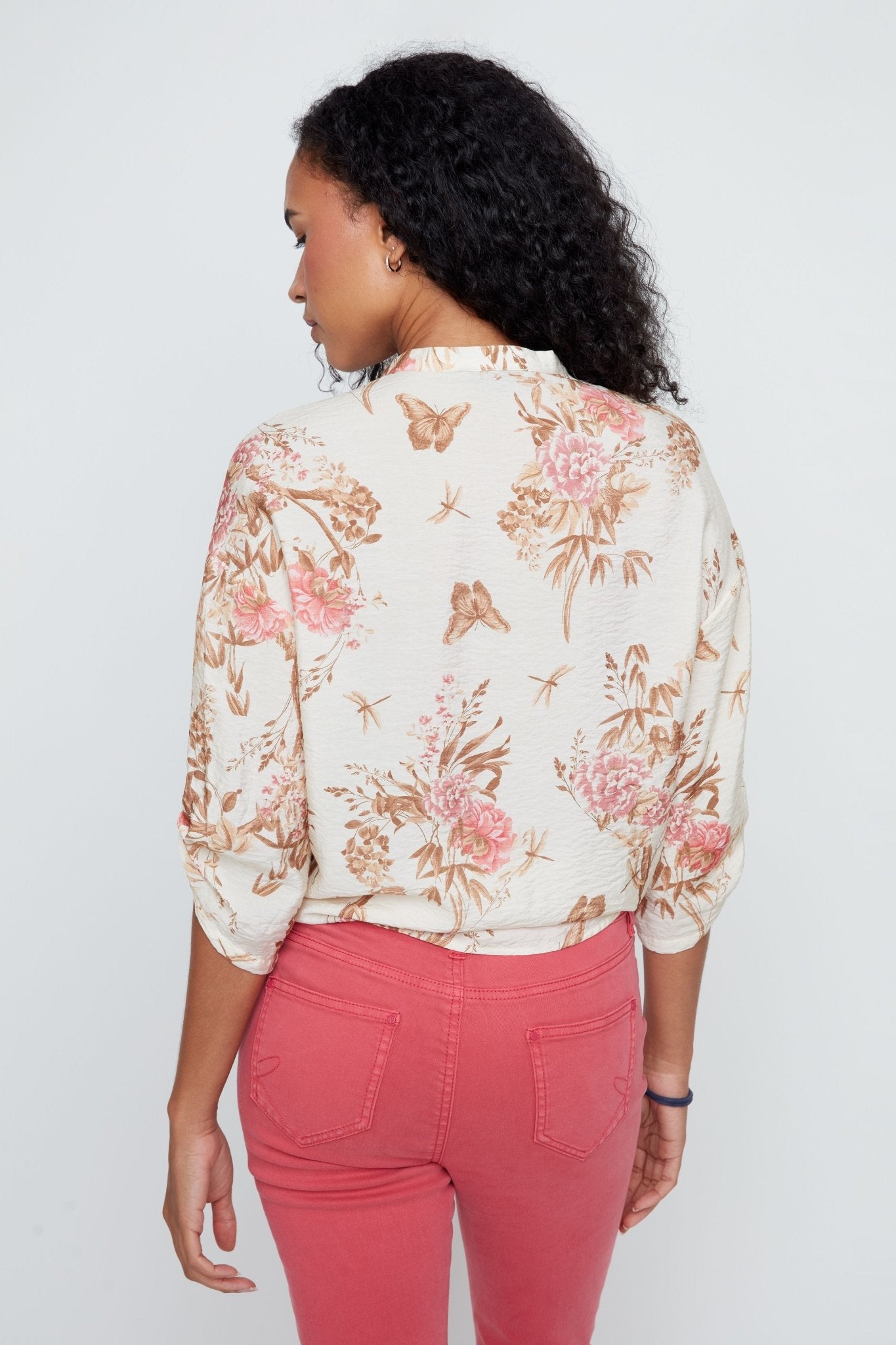 Renuar Soft Light Floral Print Blouse | Peaches Combo - Juli's Wearable Art