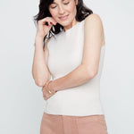 Renuar Soft Light Yarn Knit Sleeveless Sweater | Oyster - Juli's Wearable Art