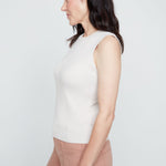Renuar Soft Light Yarn Knit Sleeveless Sweater | Oyster - Juli's Wearable Art