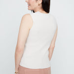 Renuar Soft Light Yarn Knit Sleeveless Sweater | Oyster - Juli's Wearable Art