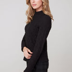 Renuar Textured Knit Top - Black - Juli's Wearable Art