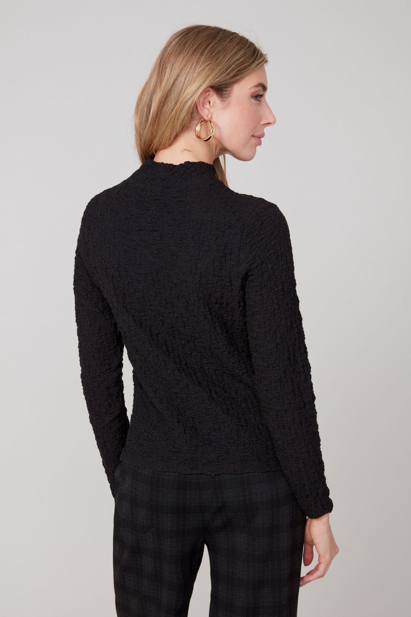 Renuar Textured Knit Top - Black - Juli's Wearable Art