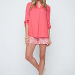 Renuar Woven Blouse | Geranium - Juli's Wearable Art