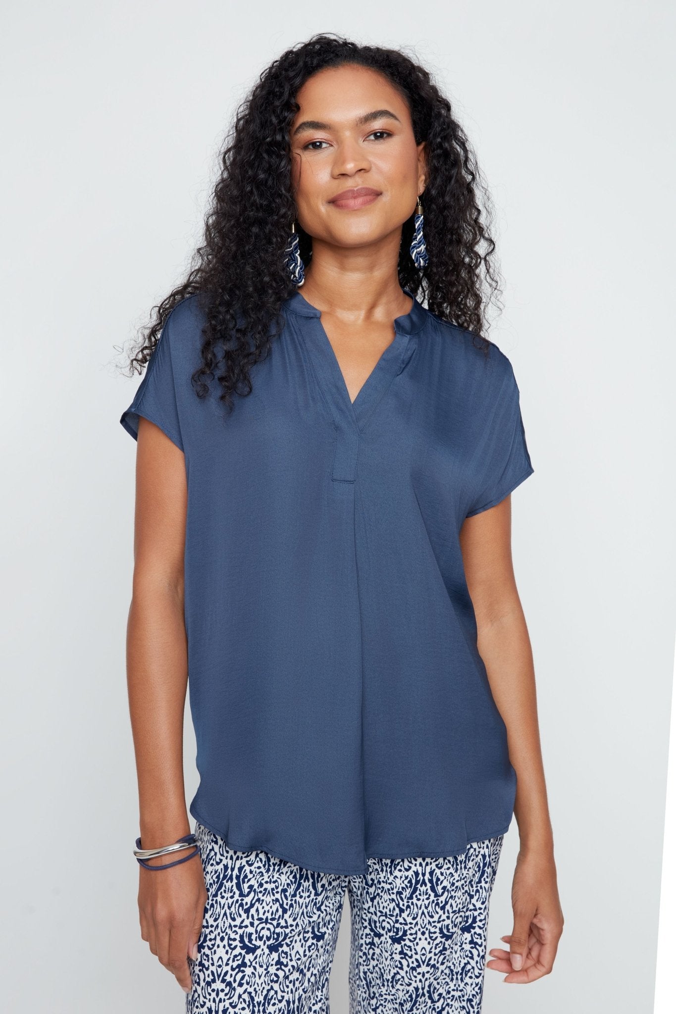 Renuar Woven Blouse | Indigo