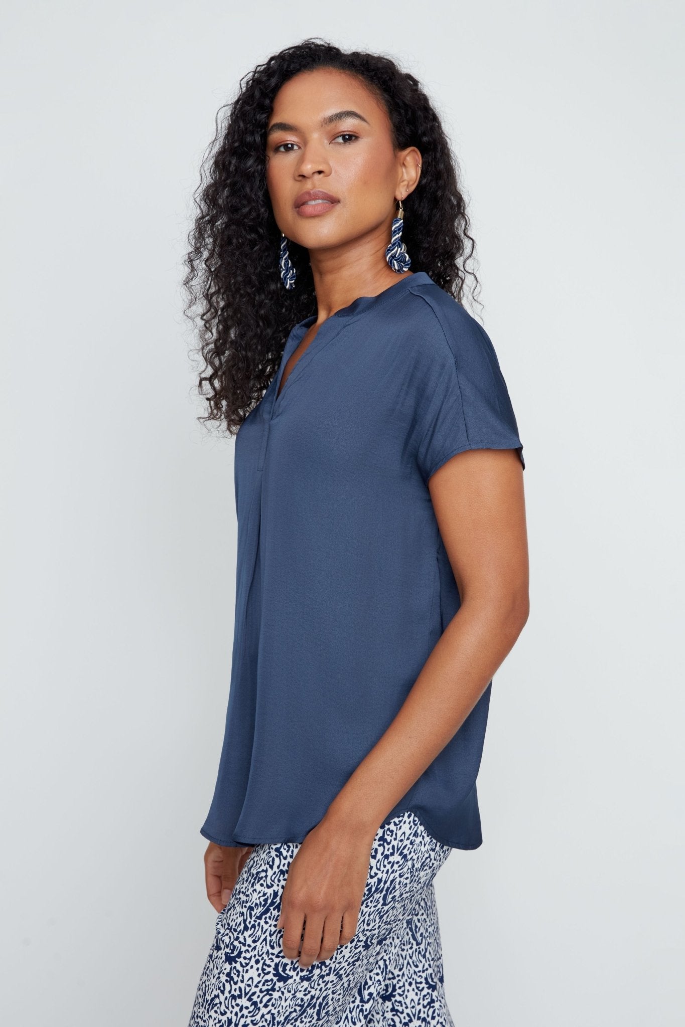 Renuar Woven Blouse | Indigo - Juli's Wearable Art