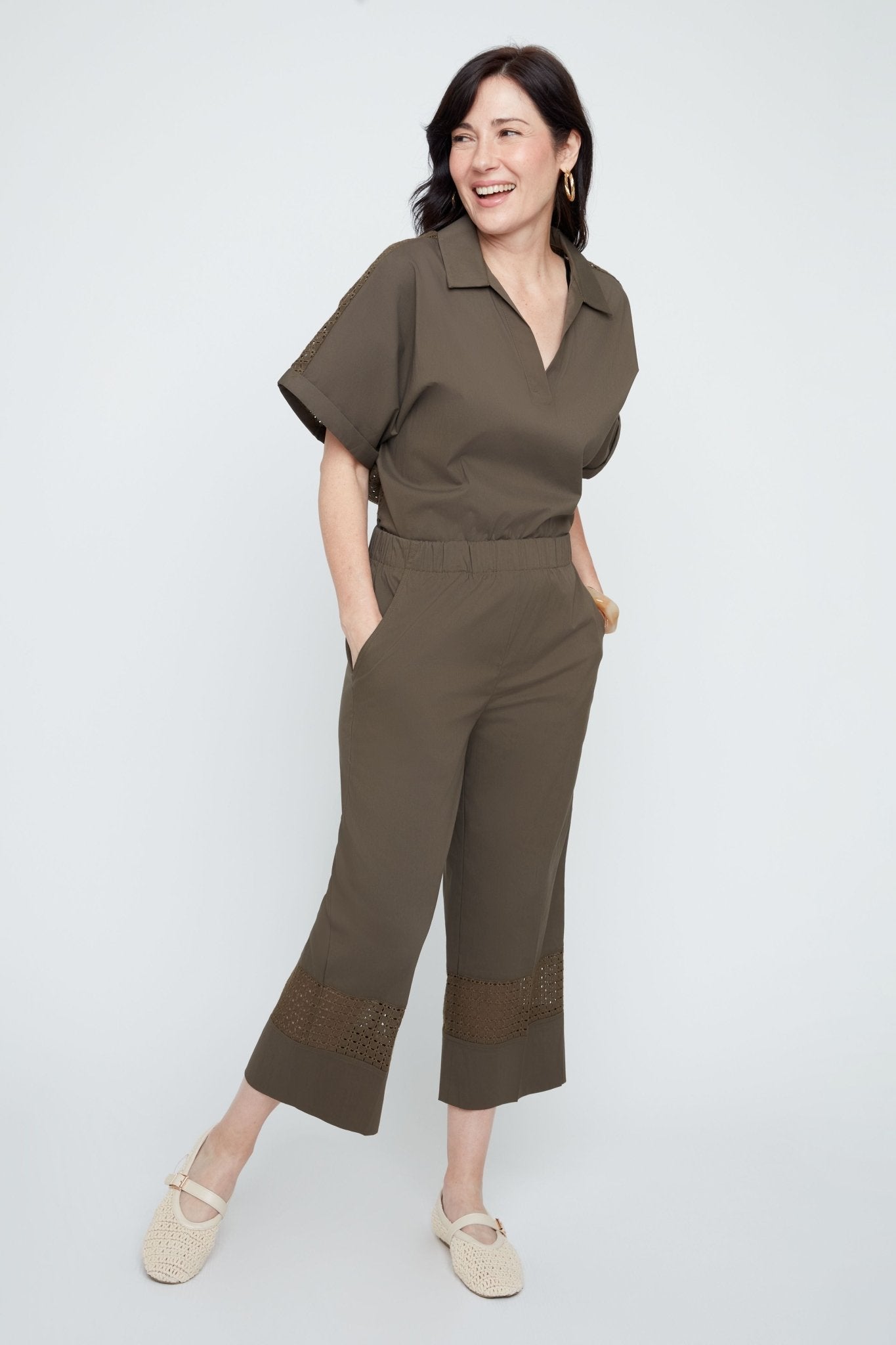 Renuar Woven Pants | Khaki - Juli's Wearable Art