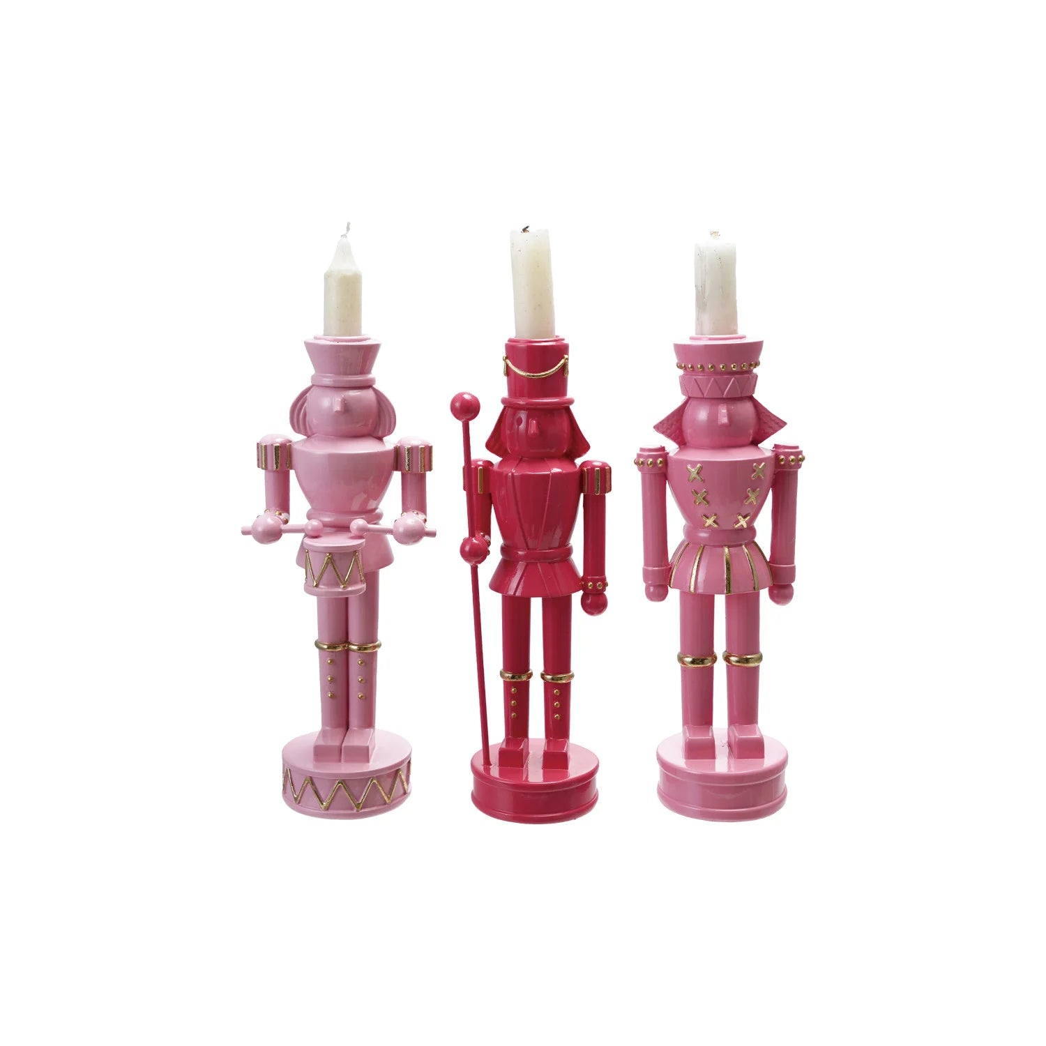 Resin Nutcracker Shaped Taper Holders - Juli's Wearable Art