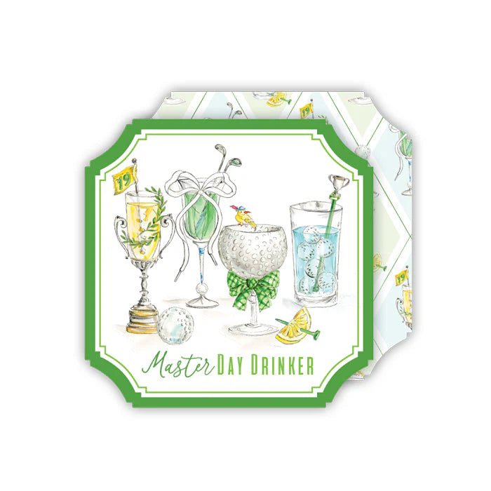 Reversible Coasters | Golf Cocktails - Master Day Drinker - Juli's Wearable Art
