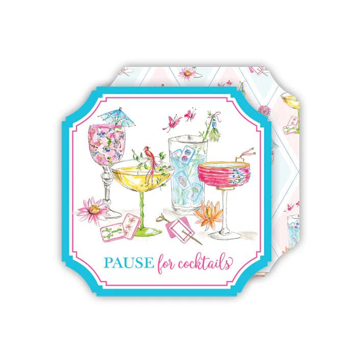 Reversible Coasters | Mahjong Cocktails - Pause For Cocktails - Juli's Wearable Art