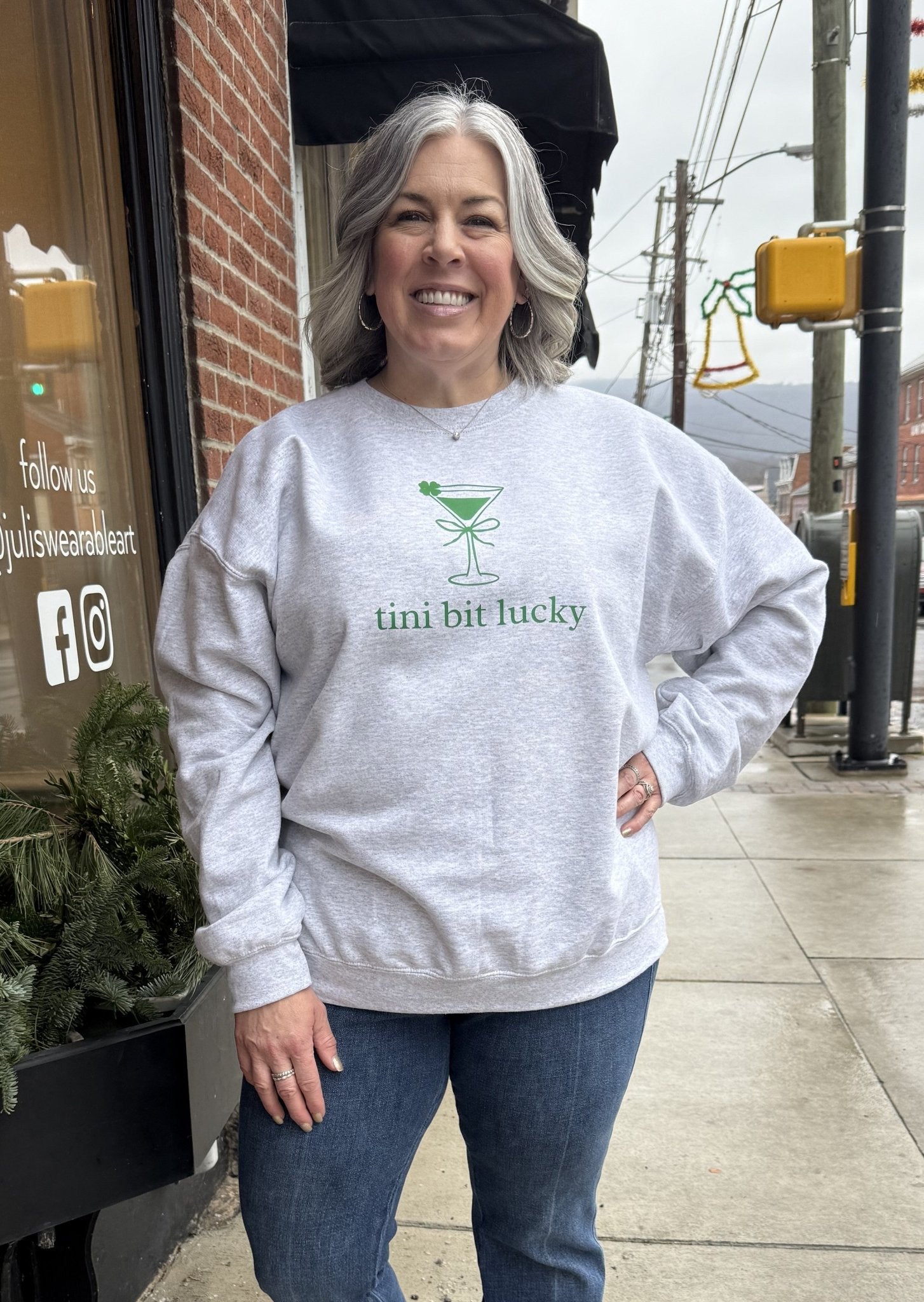 Reversible Graphic Valentines Day AND Saint Patricks Day Sweatshirt - Juli's Wearable Art