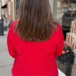 Rhinestone Cardigan | Crimson Flame - Juli's Wearable Art