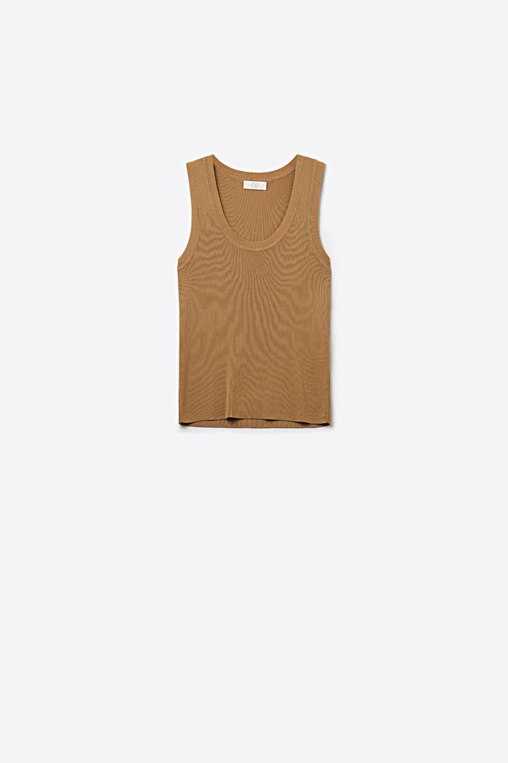 Ribbed Knit Tank Top | Camel - Juli's Wearable Art