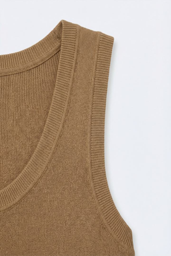 Ribbed Knit Tank Top | Camel - Juli's Wearable Art