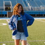 Ripped Long-Sleeved Denim Jacket - Juli's Wearable Art