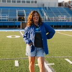 Ripped Long-Sleeved Denim Jacket - Juli's Wearable Art