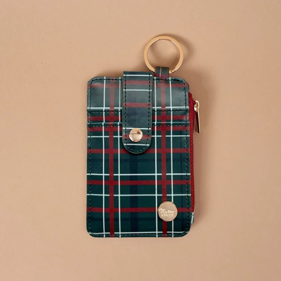 Ripple Ridge Keychain Wallet | Evergreen Plaid - Juli's Wearable Art