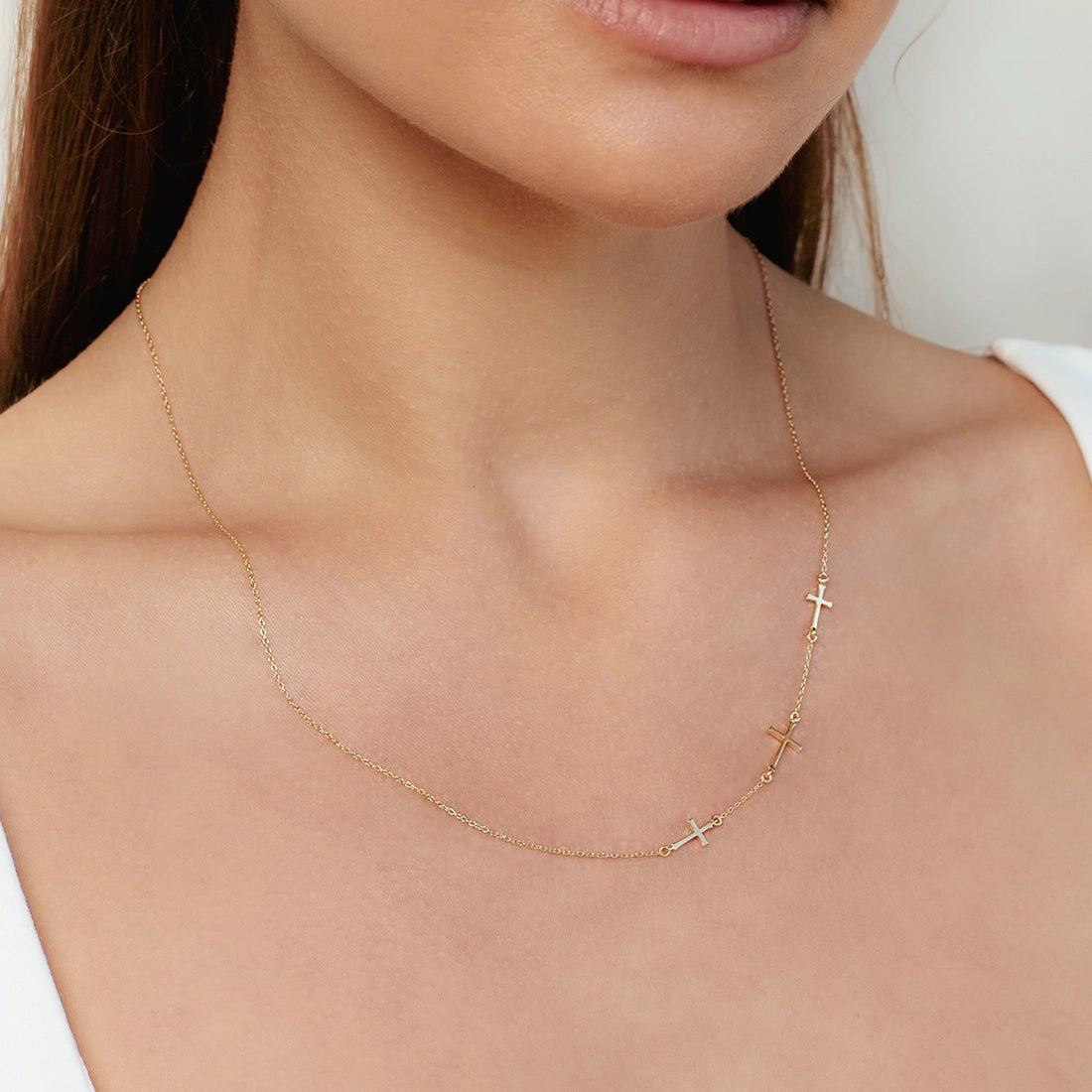 Rizen Calvary Cross Necklace | Gold Vermeil