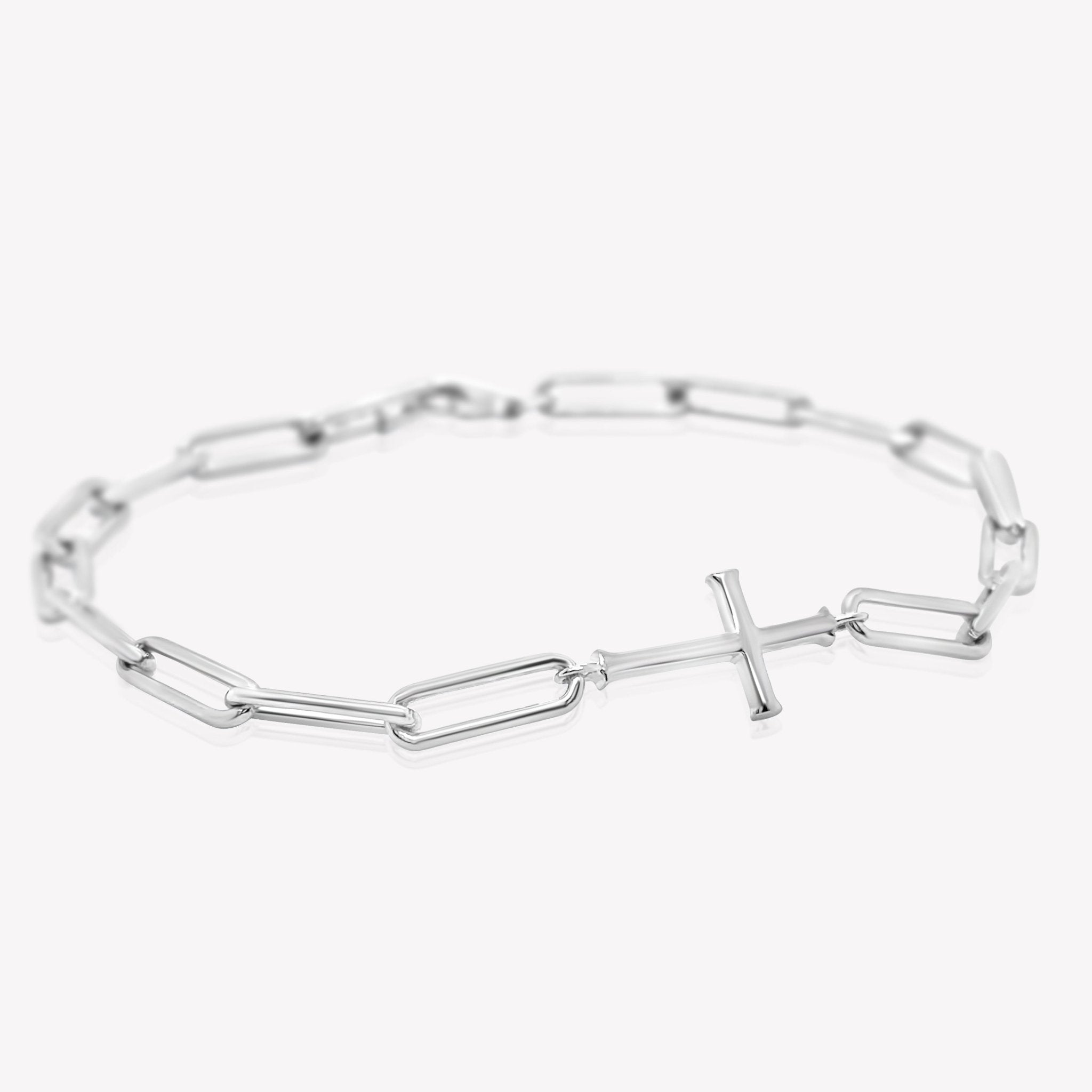 Rizen Chain Breaker Cross Bracelet | Sterling Silver - Juli's Wearable Art