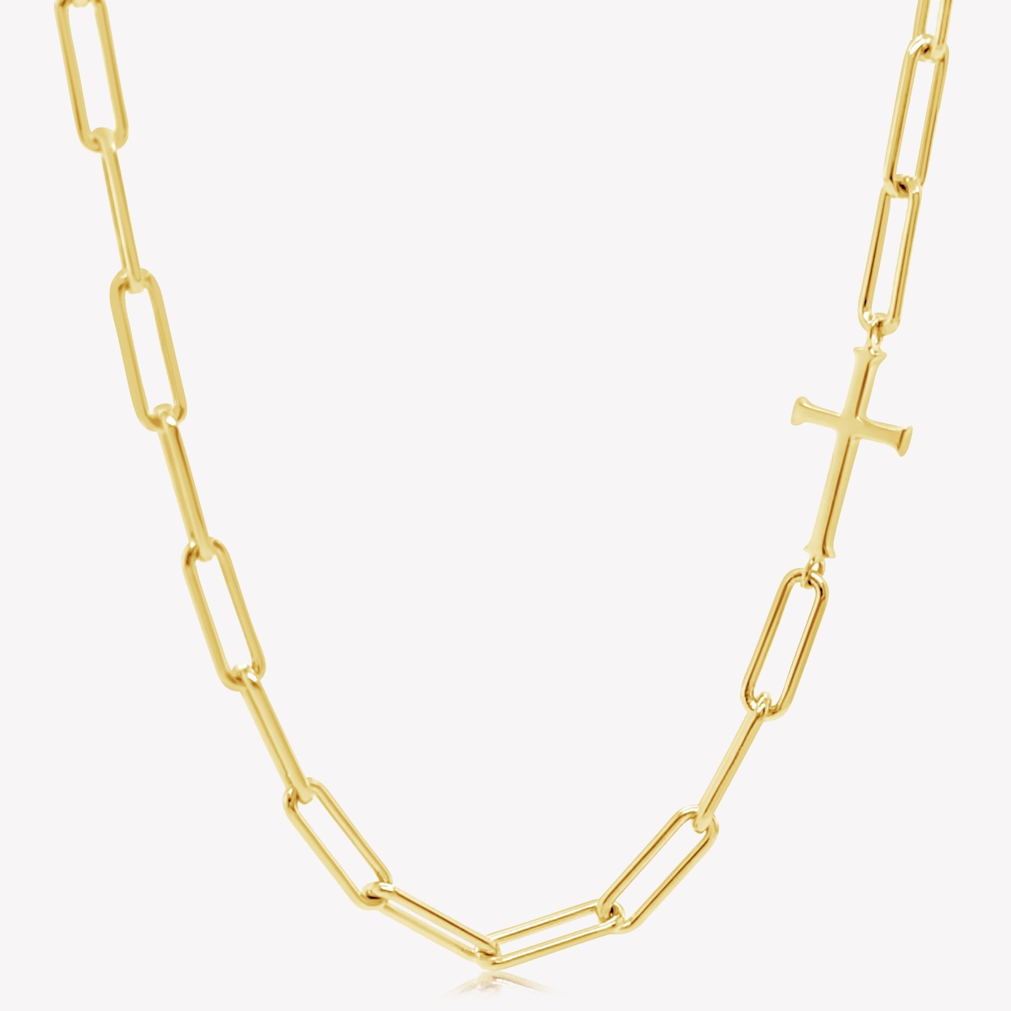 Rizen Chain Breaker Cross Necklace | Gold Vermeil
