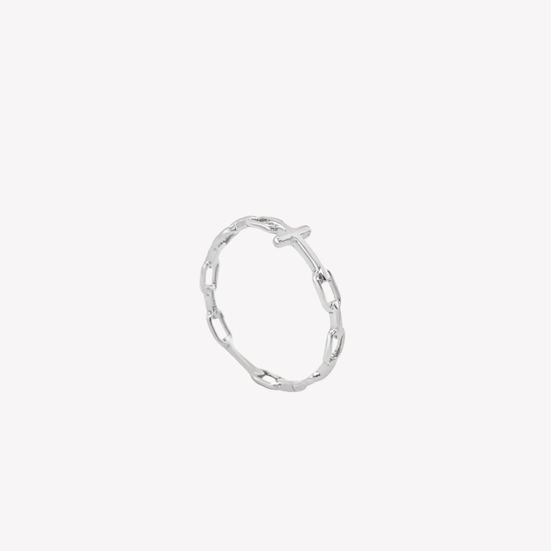 Rizen Chain Breaker Cross Ring | Sterling Silver - Juli's Wearable Art