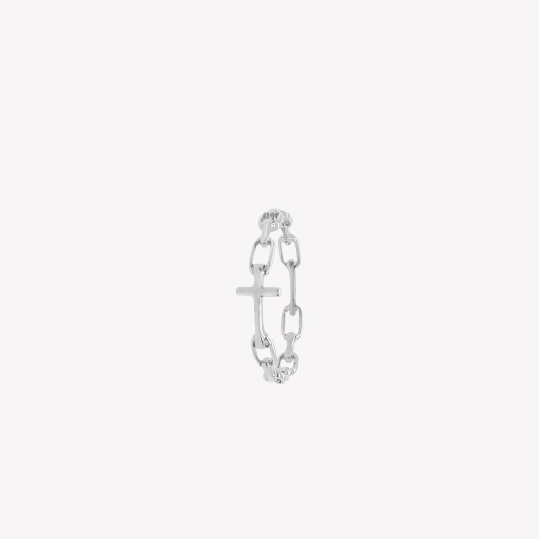 Rizen Chain Breaker Cross Rings | Sterling Silver