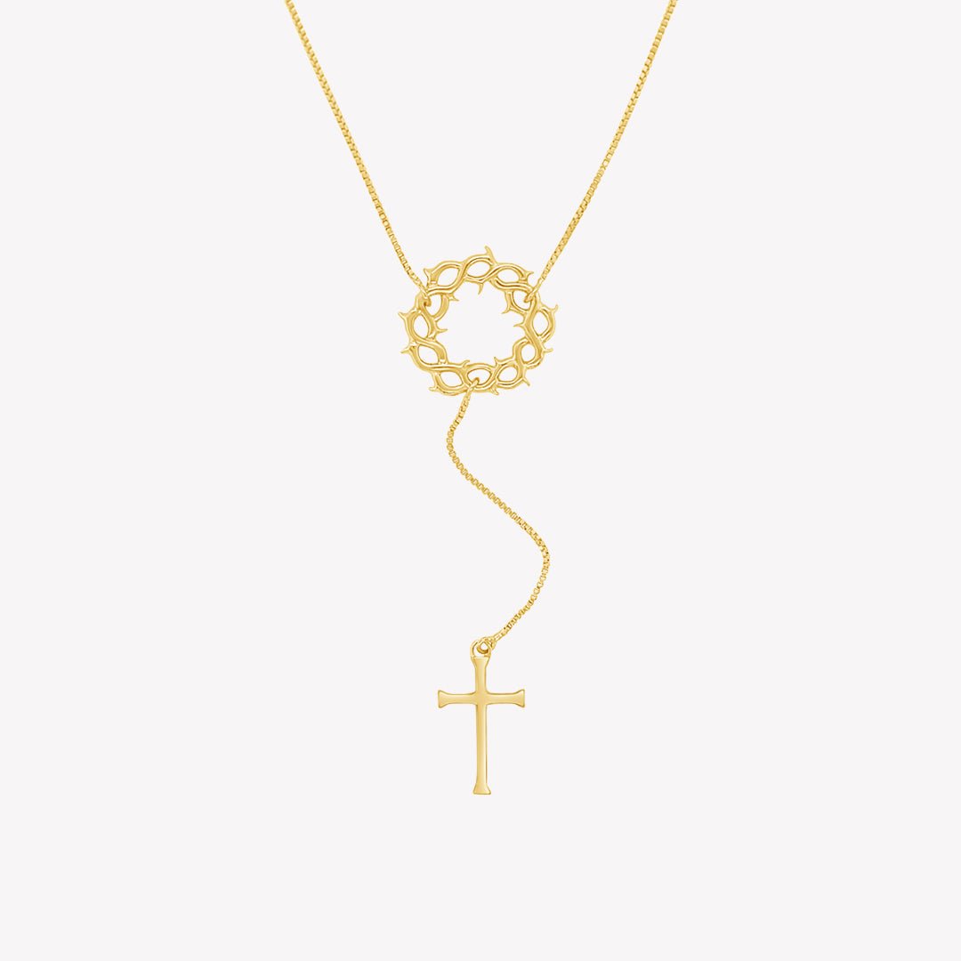 Rizen Crown of Thorns Y Necklace | Gold Vermeil